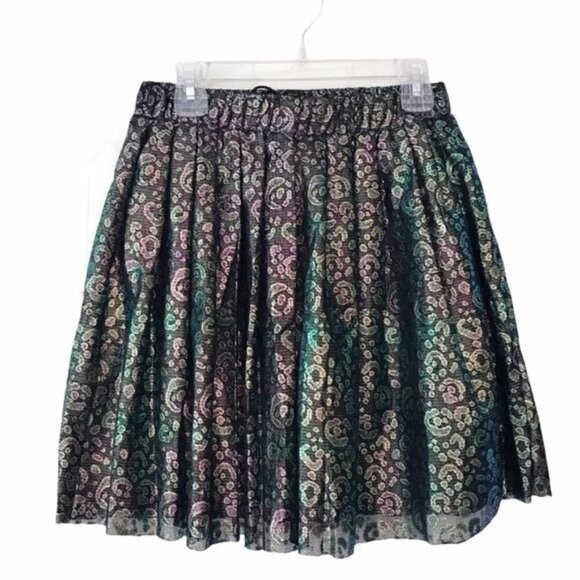 House of Holland Lacke Metallic Leopard Mini Skirt NWT $435 Size 2 - Picture 1 of 7